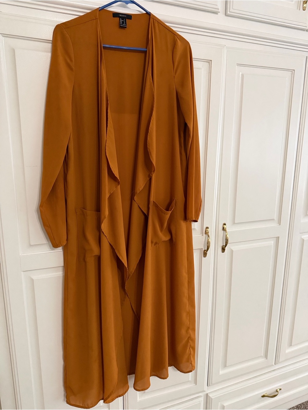 Forever 21 Rust Orange Long Sleeve Duster Dress